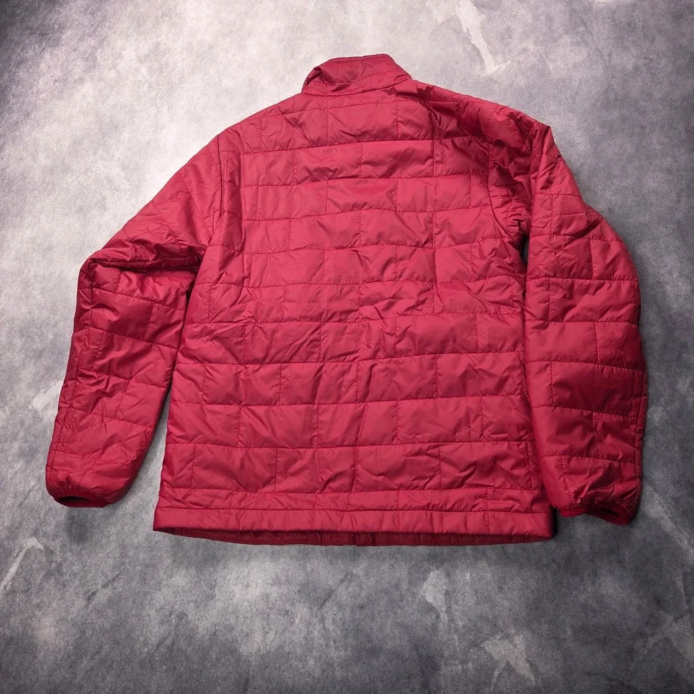 Patagonia Nano Puff Jacket Kids XL 14 Red Quilted Insulated Puffer Brick Pattern